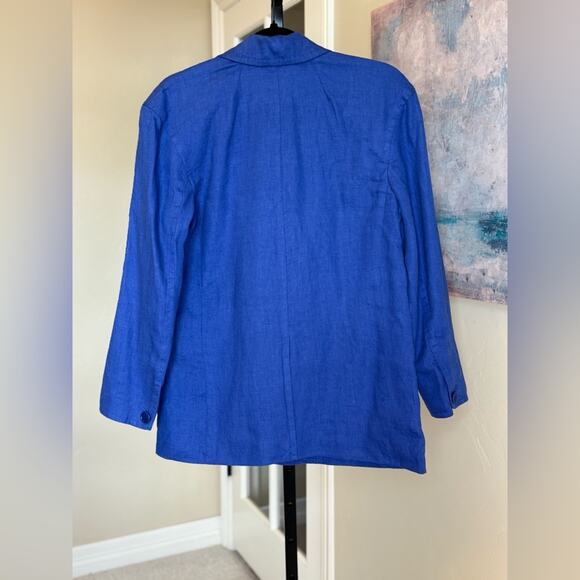 NWT Madewell 100% Linen Blazer Style NL227 Cobalt Blue Size Extra Small XS $158 - Picture 5 of 6
